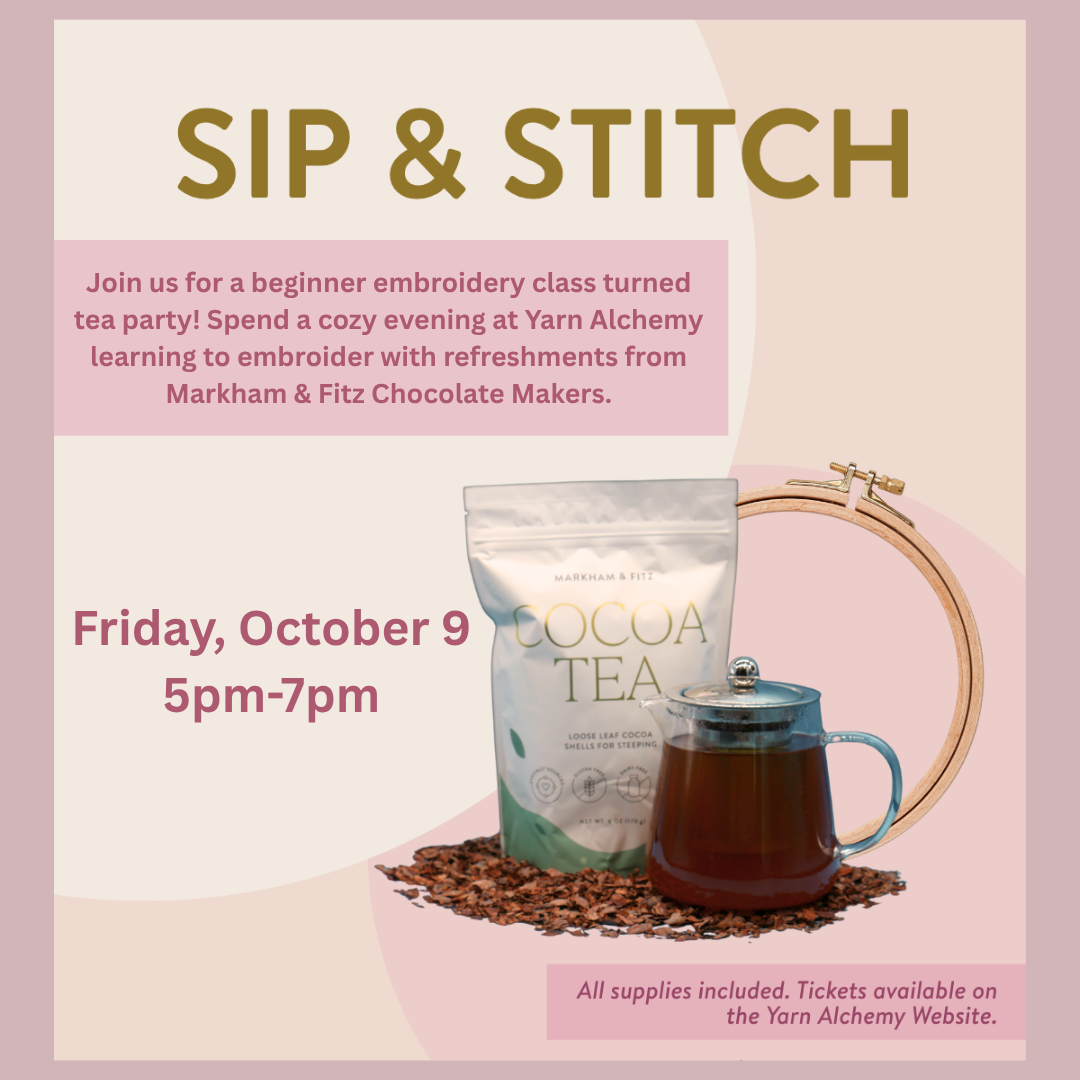 Sip & Stitch Embroidery with Markham & Fitz